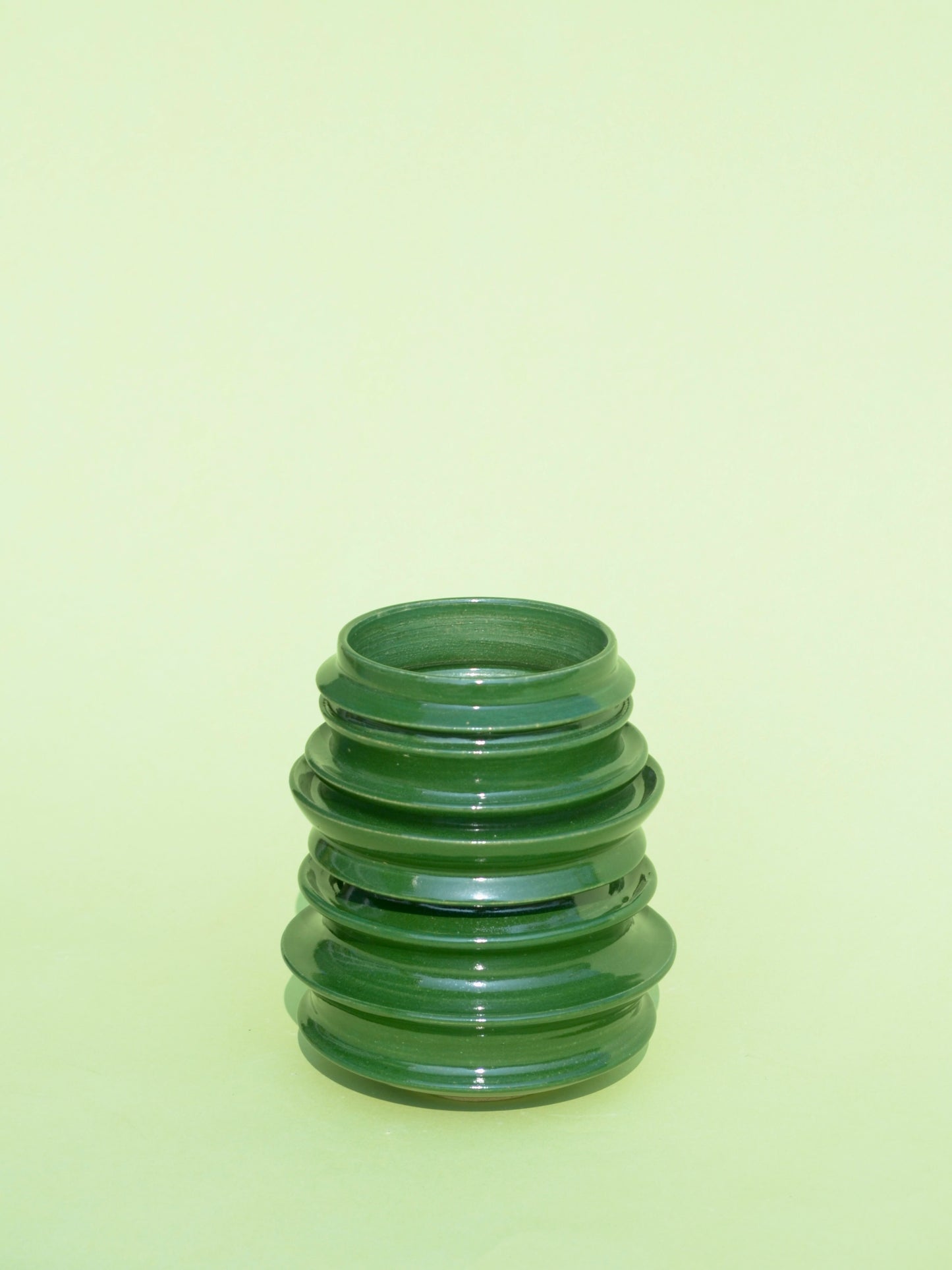 Green Folded Vase